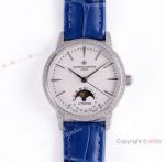 (VC) Best Replica Vacheron Constantin Patrimony Moon ETA2824 Watch SS Blue Strap
